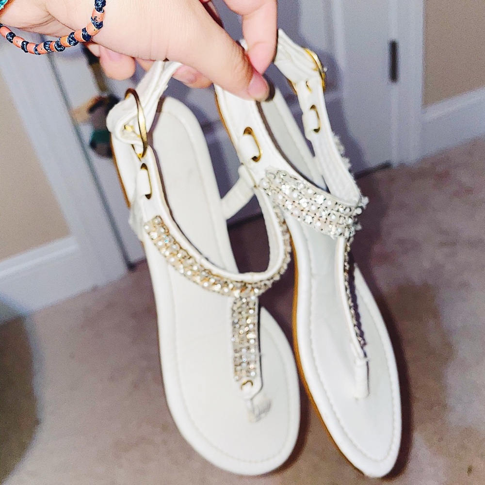 Sparkly white sandles